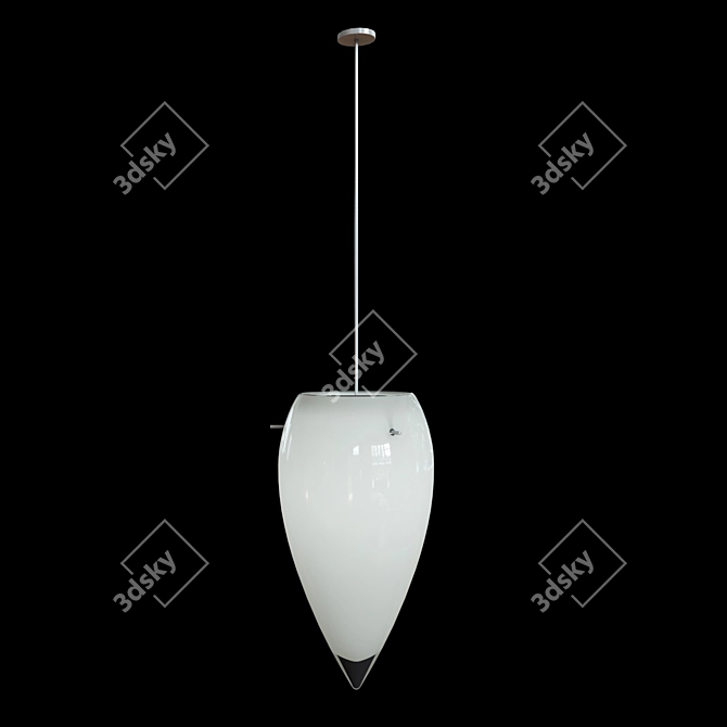 Elegant Opal Gloss Pendant 3D model image 2