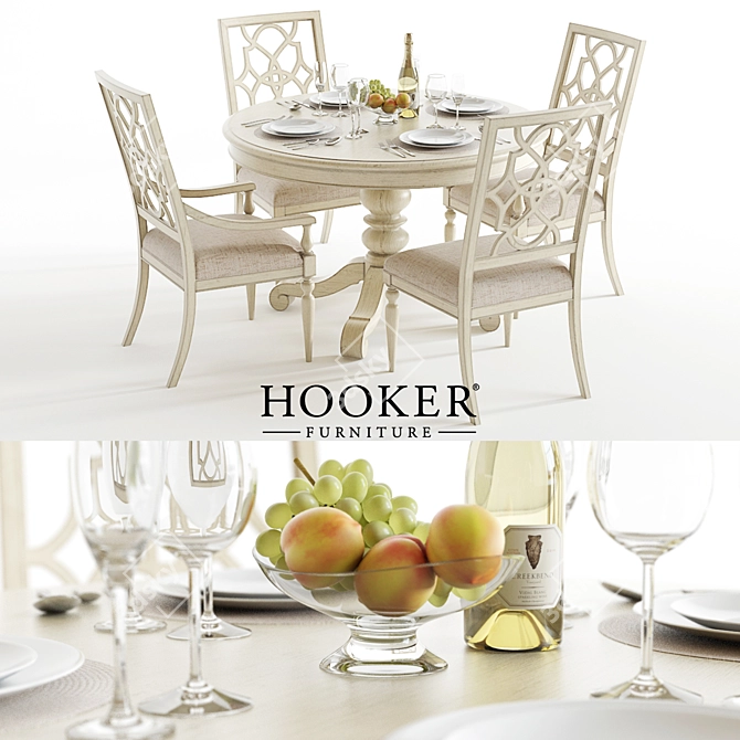 Elegant Hooker Sandcastle Dining Set 3D model image 1