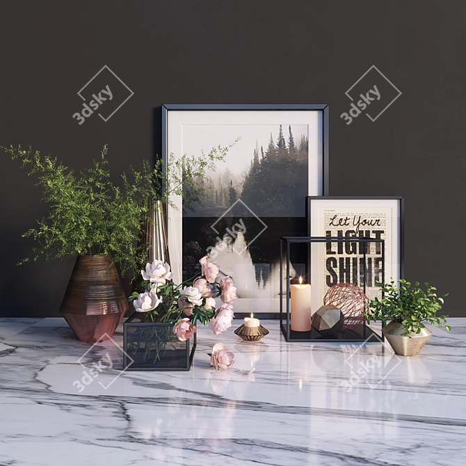 Modern Decor Set: 3Dmax 2014+ FBX with Corona Render Materials 3D model image 1