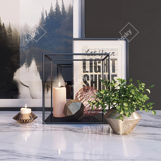 Modern Decor Set: 3Dmax 2014+ FBX with Corona Render Materials 3D model image 2