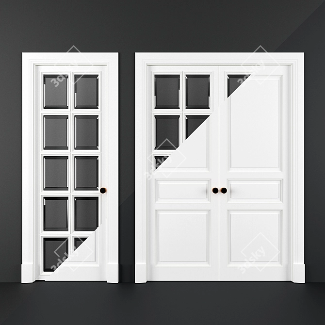 Classic Door Set (4 Doors) 3D model image 1