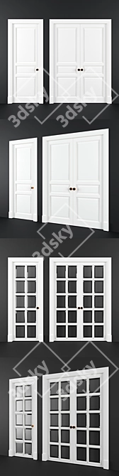 Classic Door Set (4 Doors) 3D model image 2