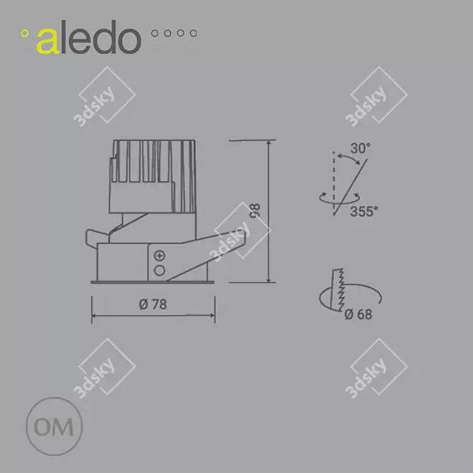 Versatile Trimless LED Spotlight - SKILL TRA 68 3D model image 2