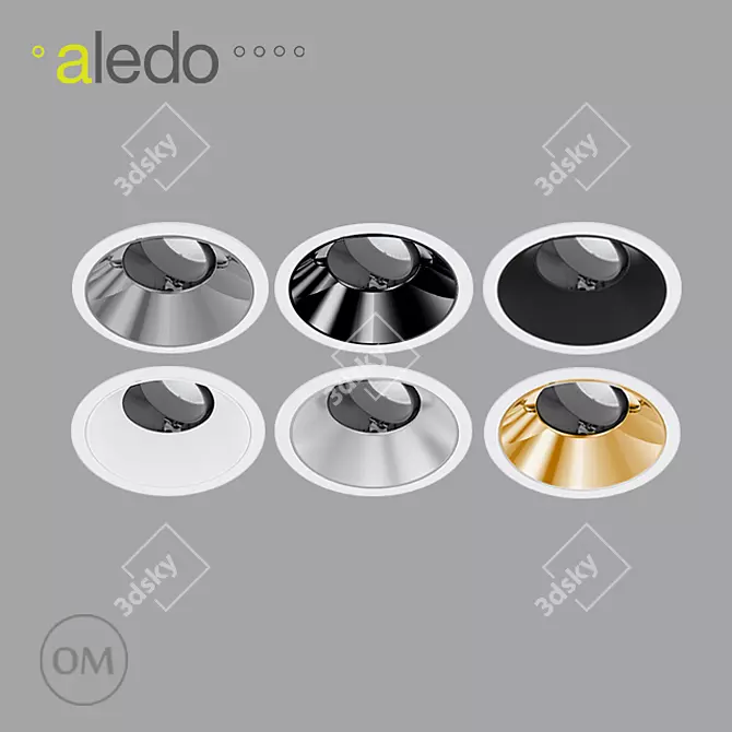 Aledo PLUS 100: Modular Round Turnable LED Light 3D model image 3