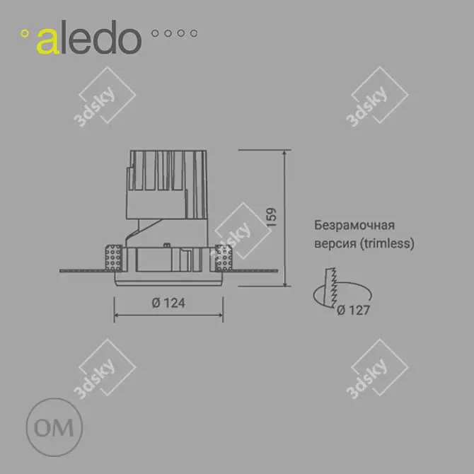 Aledo Plus Skill TRA 125: Versatile Turnable Lighting Solution 3D model image 2