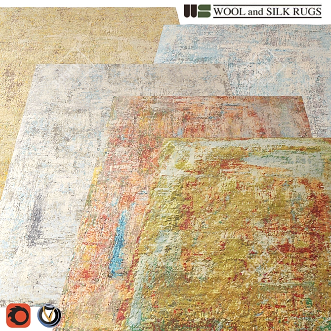 Title: Wool&Silk Soho Carpet - 2000x2500, 5 Colors 3D model image 1