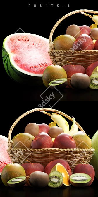 Vibrant Fruits Collection 3D model image 2