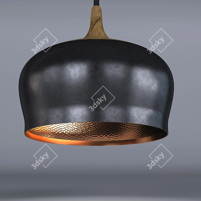 Sleek Iron Pendant Lighting 3D model image 2