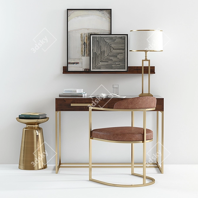 Pottery Barn Fitz: Stylish Desk Set 3D model image 2