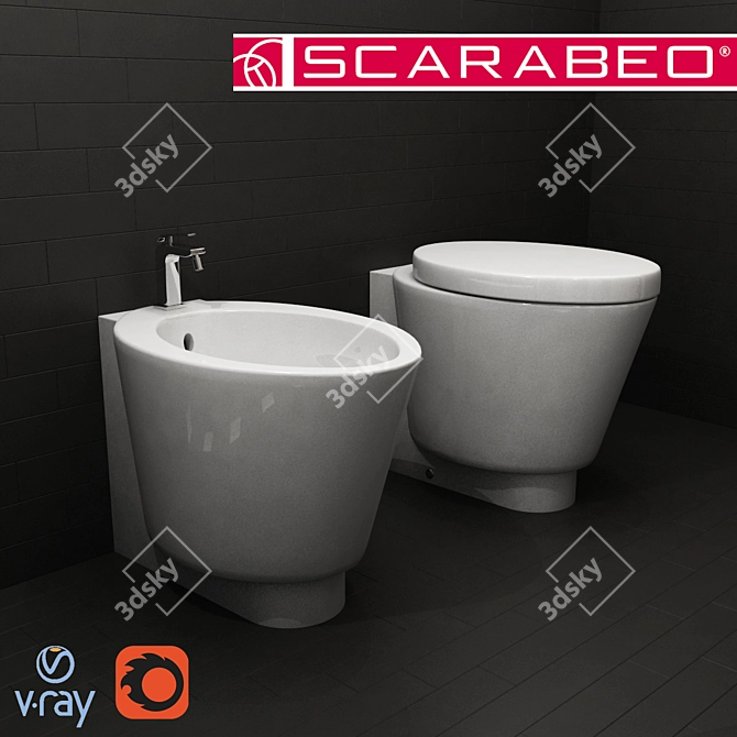 Scarabeo Ceramiche Wish: Elegant Ceramic Basins 3D model image 1