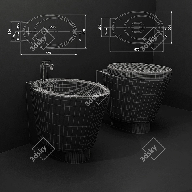 Scarabeo Ceramiche Wish: Elegant Ceramic Basins 3D model image 2