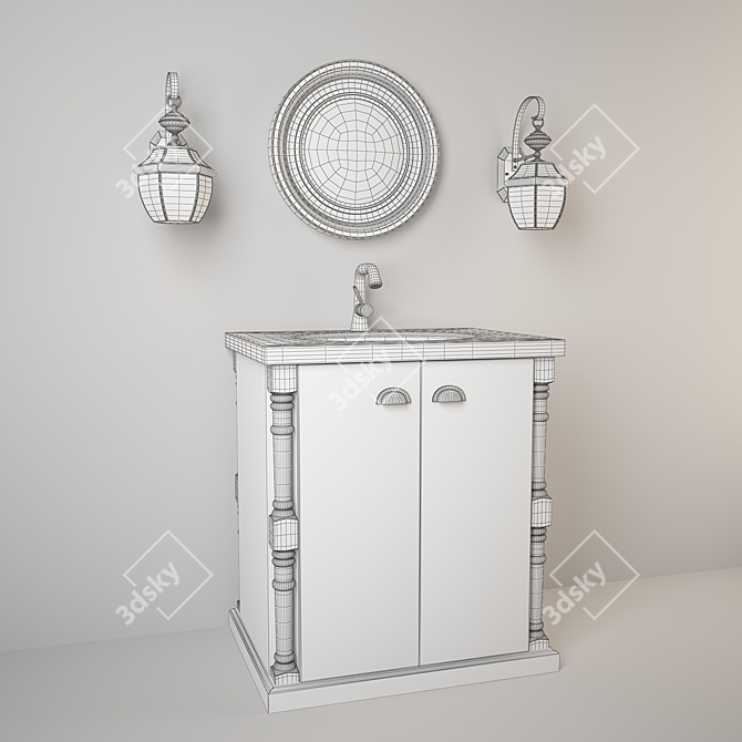 Modern Cabinet with Sink 3D model image 3