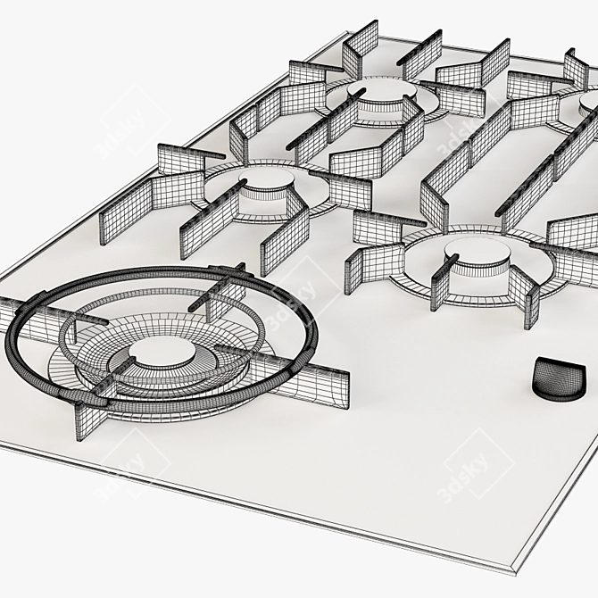 Efficient Miele Gas Cooktop 3D model image 3