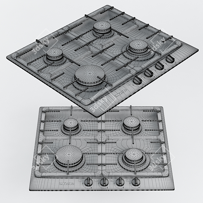 Miele KM 360 G Gas Cooktop 3D model image 2