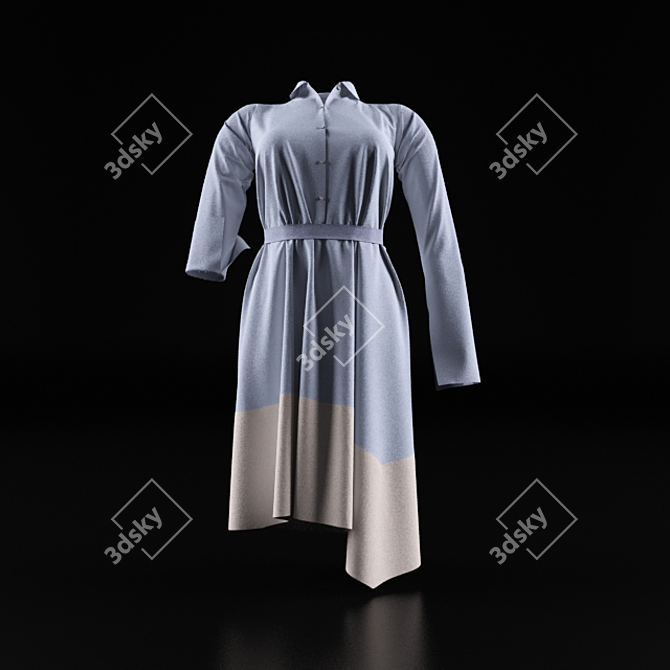 Elegant Floral Dress: Feminine Fashion 3D model image 1