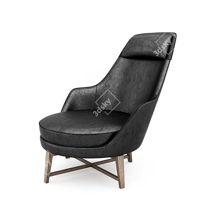 Crafted Luxury: Guscio Armchair 3D model image 1