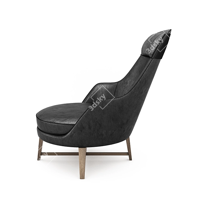 Crafted Luxury: Guscio Armchair 3D model image 3