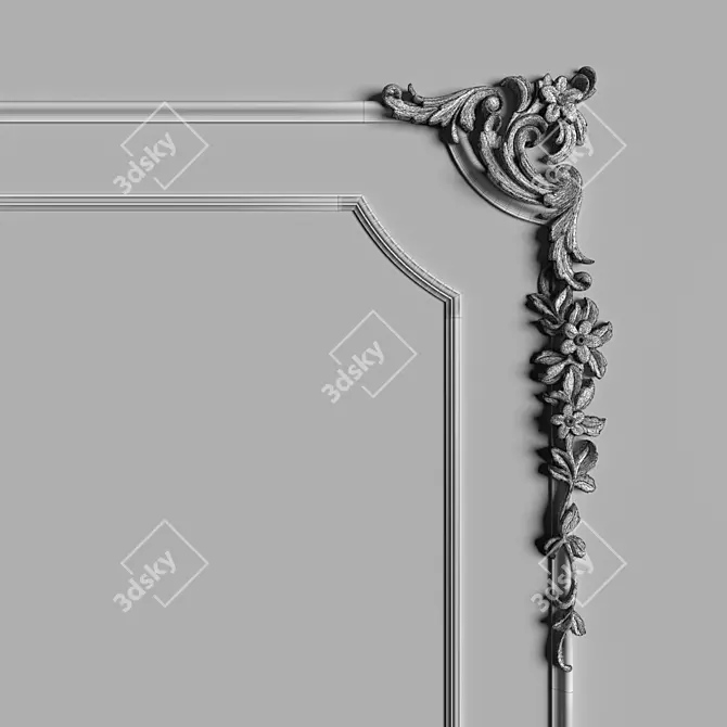 Product Title: Elegant Reflective Panel 3D model image 2