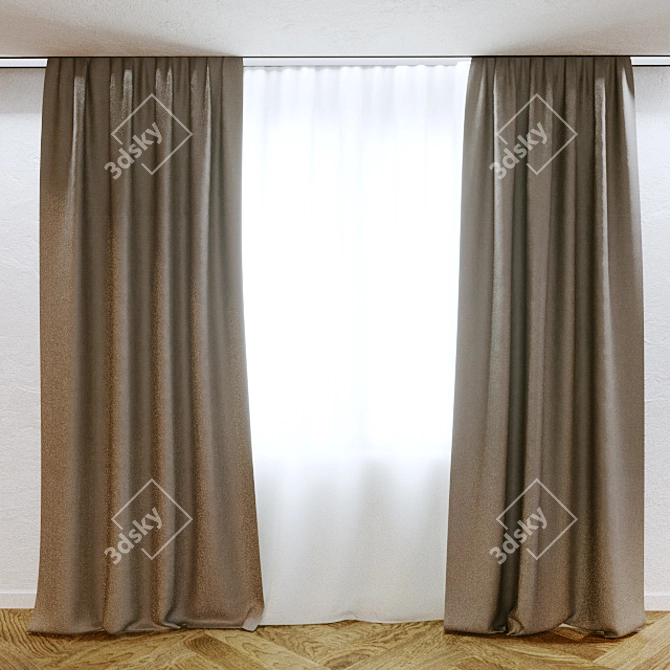 Sleek Modern Blind Design 3D model image 1