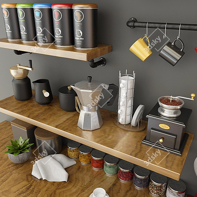 Coffee Lover's Decor Set 3D model image 2