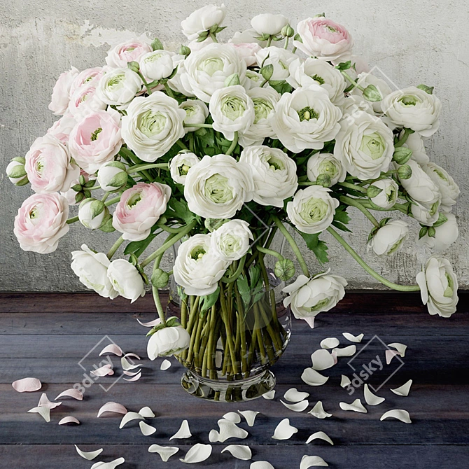 Ranunculus 2: High-Quality 3D Flower 3D model image 1