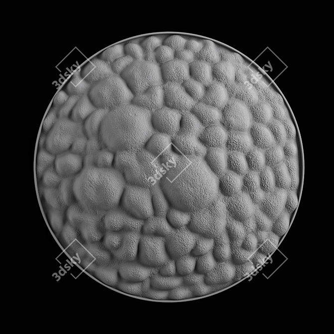Moss Boulder Panel: D800mm, UV-Mapped, V-Ray Render 3D model image 6
