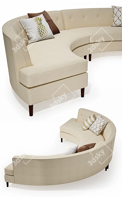 Modern Velvet Sofa 3D model image 2