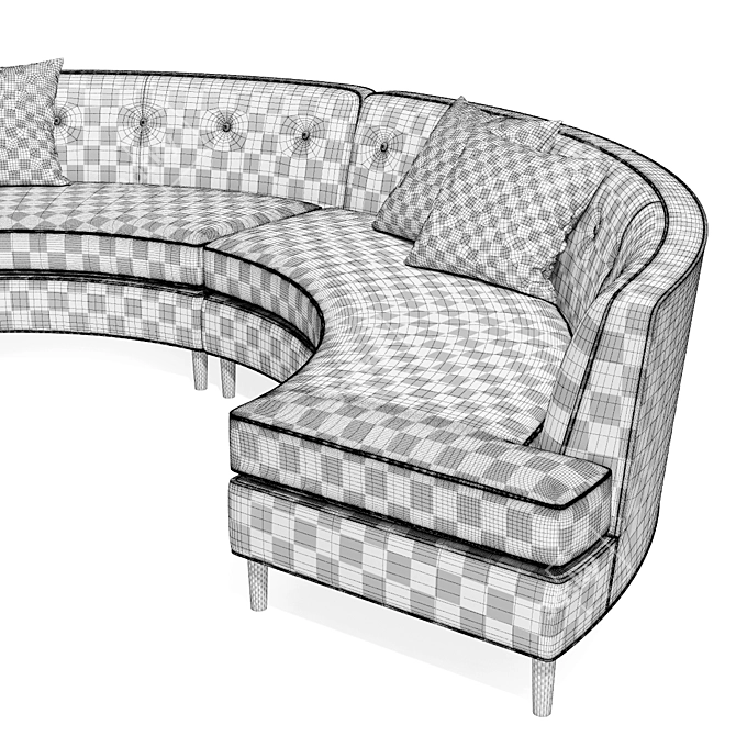Modern Velvet Sofa 3D model image 3