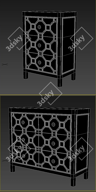 Alhambra 60cm Chest 108cm - Modern Storage Solution 3D model image 3