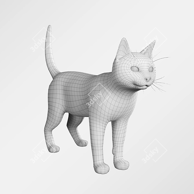 Siamese Cat Model with Hair and Textures 3D model image 3