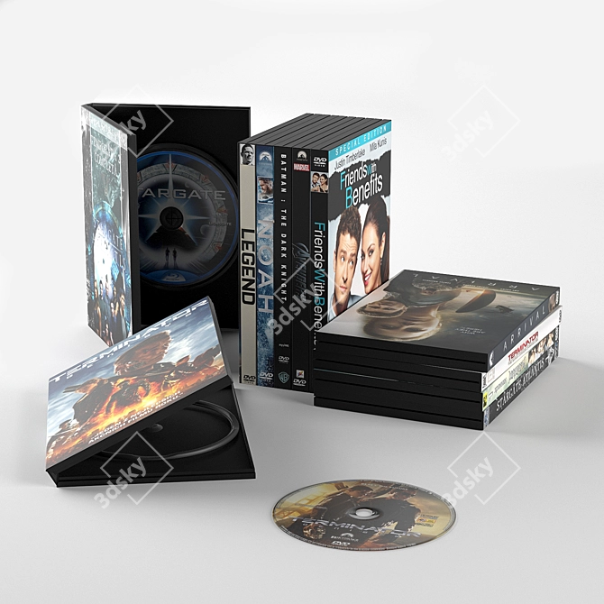 Slim DVD Disc with Case 3D model image 1