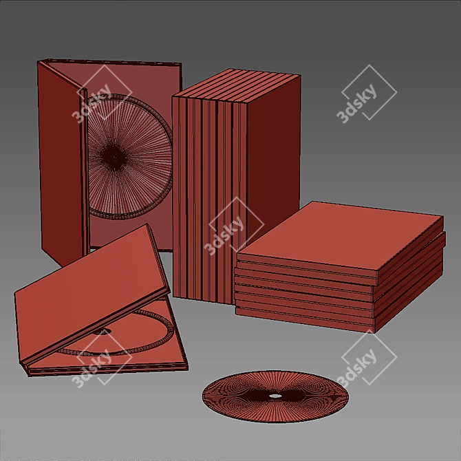 Slim DVD Disc with Case 3D model image 2