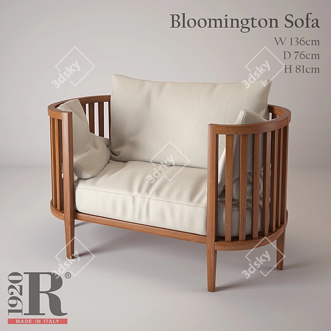 Bloomington Sofa: Italian Craftsmanship, Sustainable Design 3D model image 1