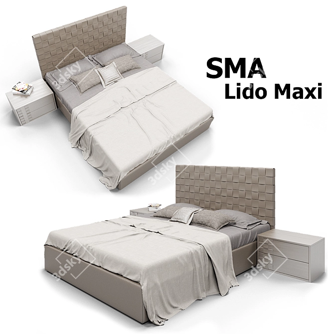 Eco-Leather Lido Maxi Bed 3D model image 2