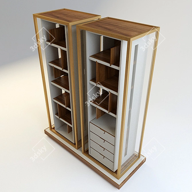 Giorgetti Glass Swivel Cabinet 3D model image 2