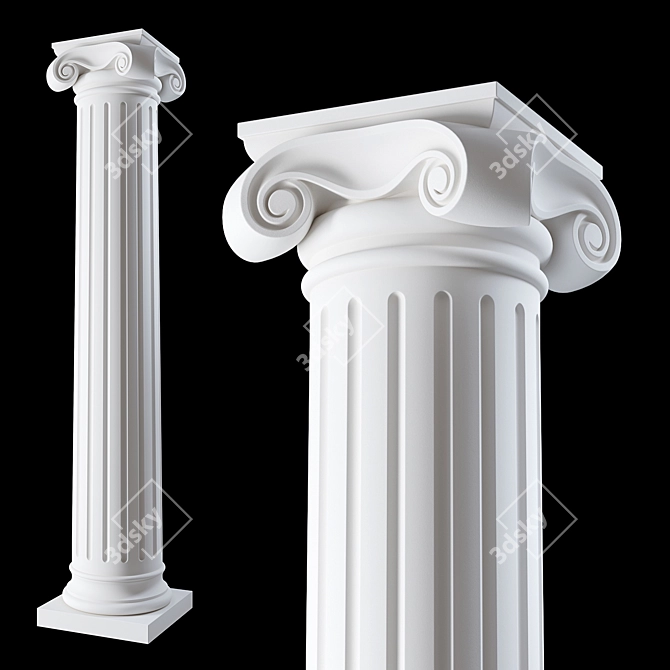 Elegant Ionic Column Order 3D model image 1