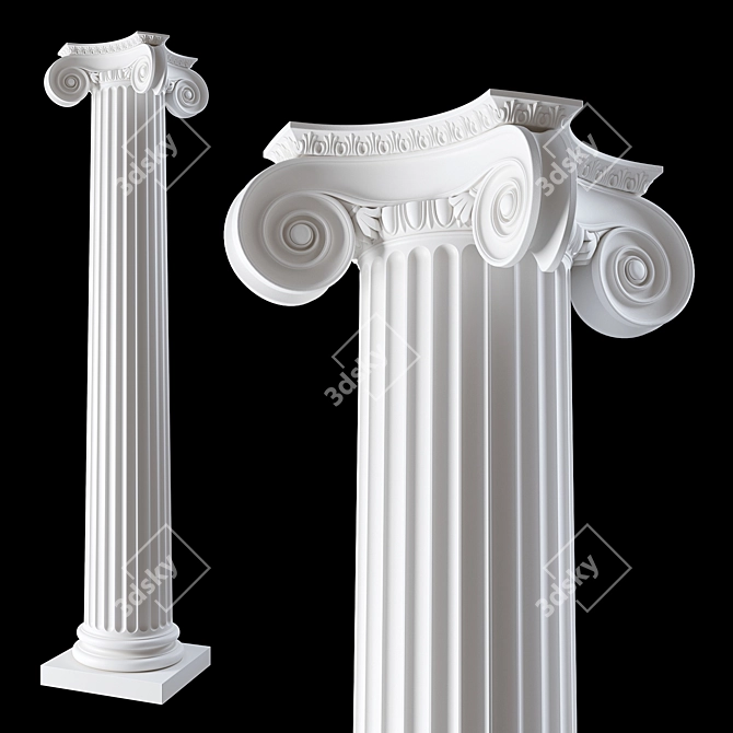 Ionic Column: Classic Elegance for Any Space 3D model image 1