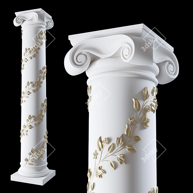 Elegant Ionic Column 3D model image 1