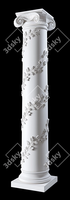 Elegant Ionic Column 3D model image 3