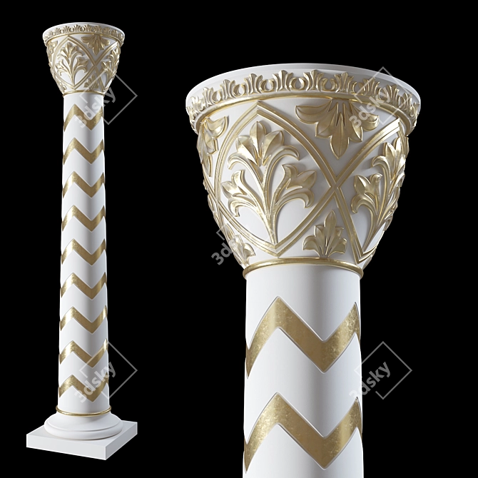 Luxurious Eastern Column 3D model image 1