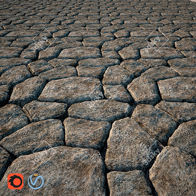 Stone Pathway VR - Seamless Tile Model 3D model image 1