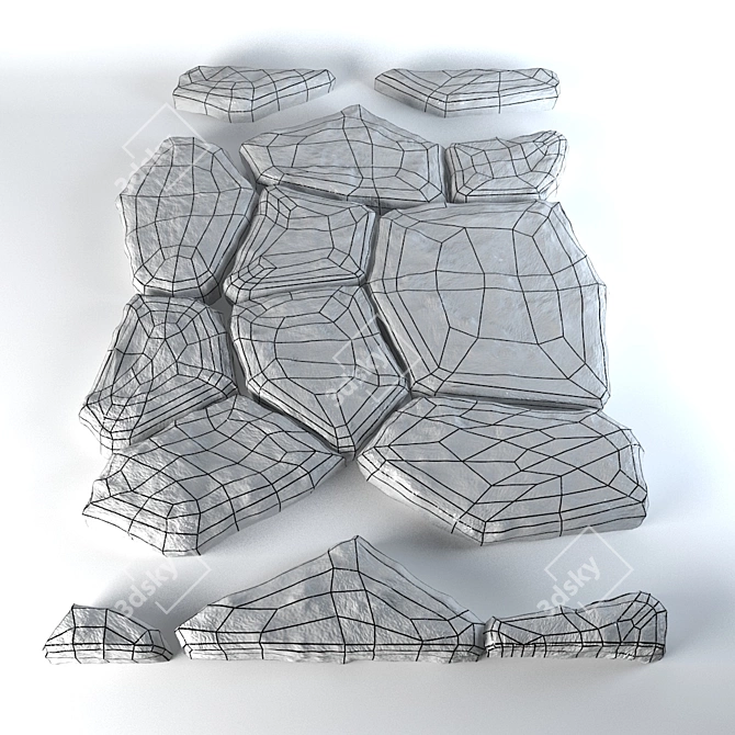 Stone Pathway VR - Seamless Tile Model 3D model image 3