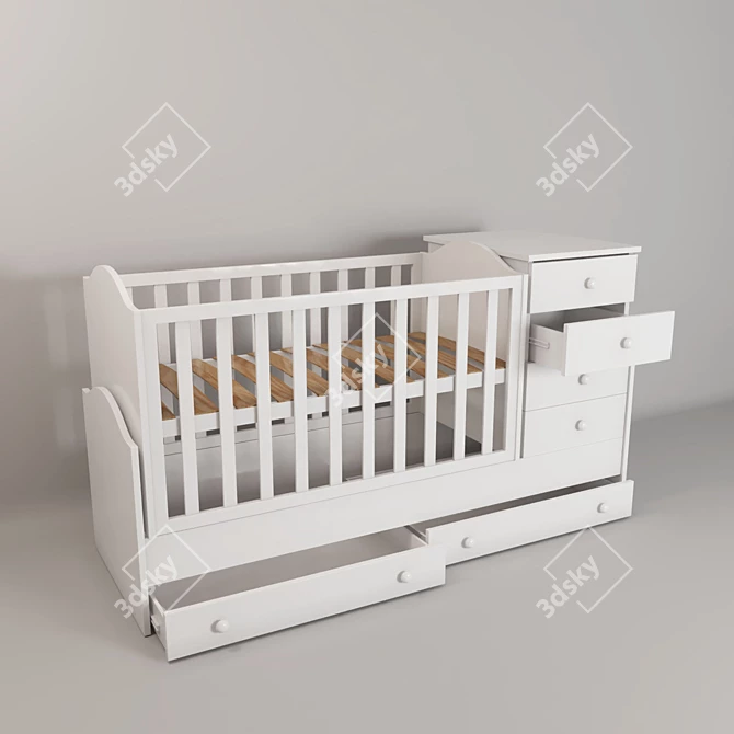 Dreamland Baby Crib 3D model image 2