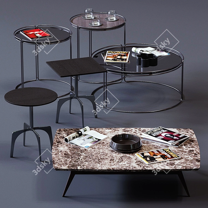 Ditre Italia Coffee Tables Set 3D model image 1