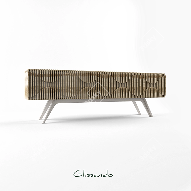 Sleek Glissando Credenza: Functional Elegance 3D model image 1