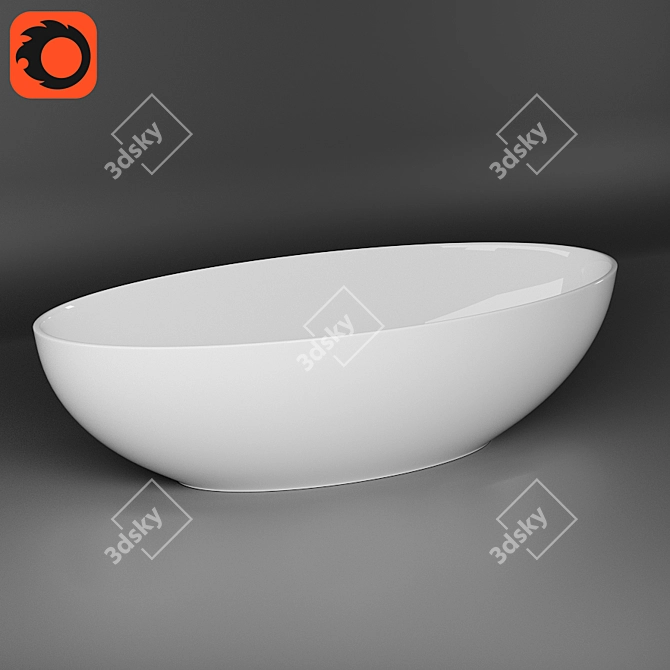 Artificial Marble Bath: Elegant and Durable 3D model image 1