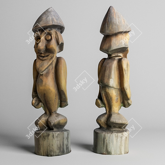 Enchanting Garden Gnome: Delightful Outdoor Decor 3D model image 1