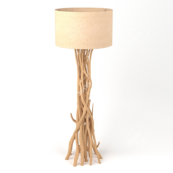 Driftwood Natural Wood Floor Lamp 3D model image 1