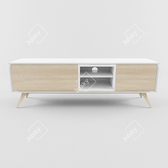 Quare TV Stand: Sleek and Stylish 3D model image 1