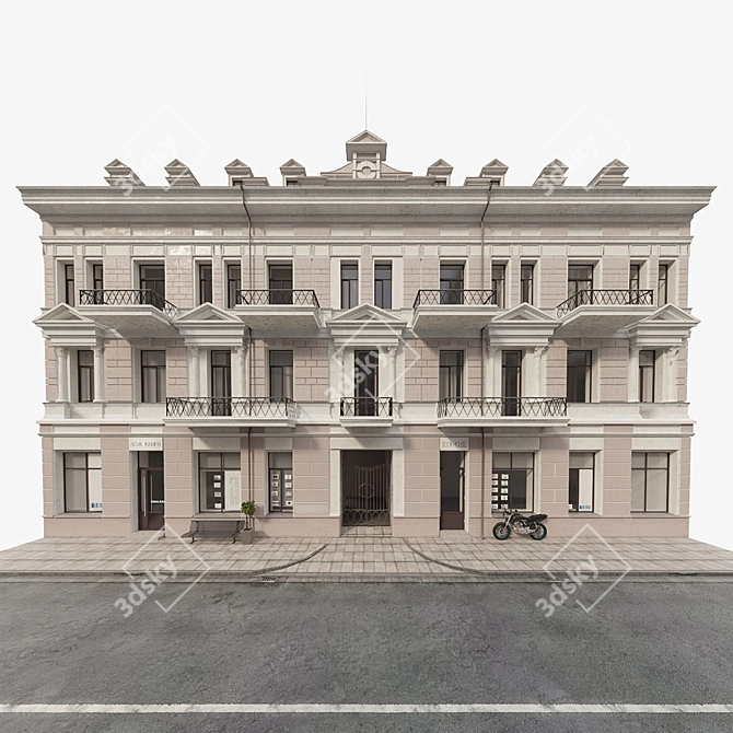 Classicism 1903: Ivan Meshkov's Svetlanskaya Street Facade 3D model image 1